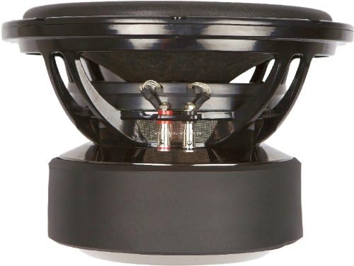 Hochwertiger Subwoofer für exzellenten Bassklang Seitenansicht eines schwarzen Subwoofers mit Anschlüssen