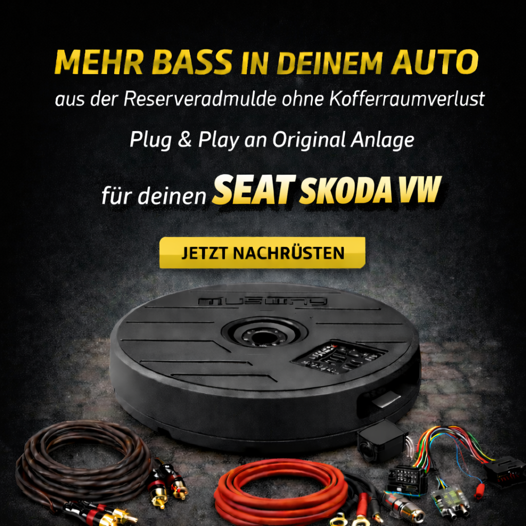 Musway MW1100A | Bass Upgrade für Seat , Skoda , VW mit Power-Quadlock-Stecker