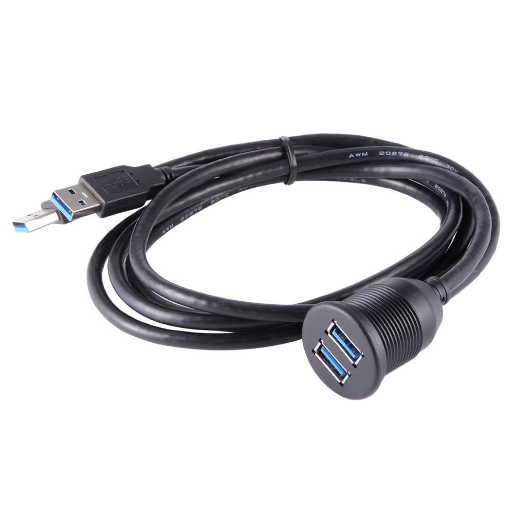 AMPIRE-Doppel-USB-Einbaubuchse-mit-200cm-Kabel-XUD200_b_3 Ampire XUD200 USB