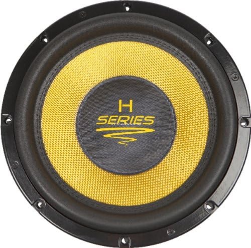 H Series Lautsprecher mit gelbem Subwoofer Nahaufnahme eines H Series Lautsprechers mit gelbem Subwoofer und schwarzem Rand