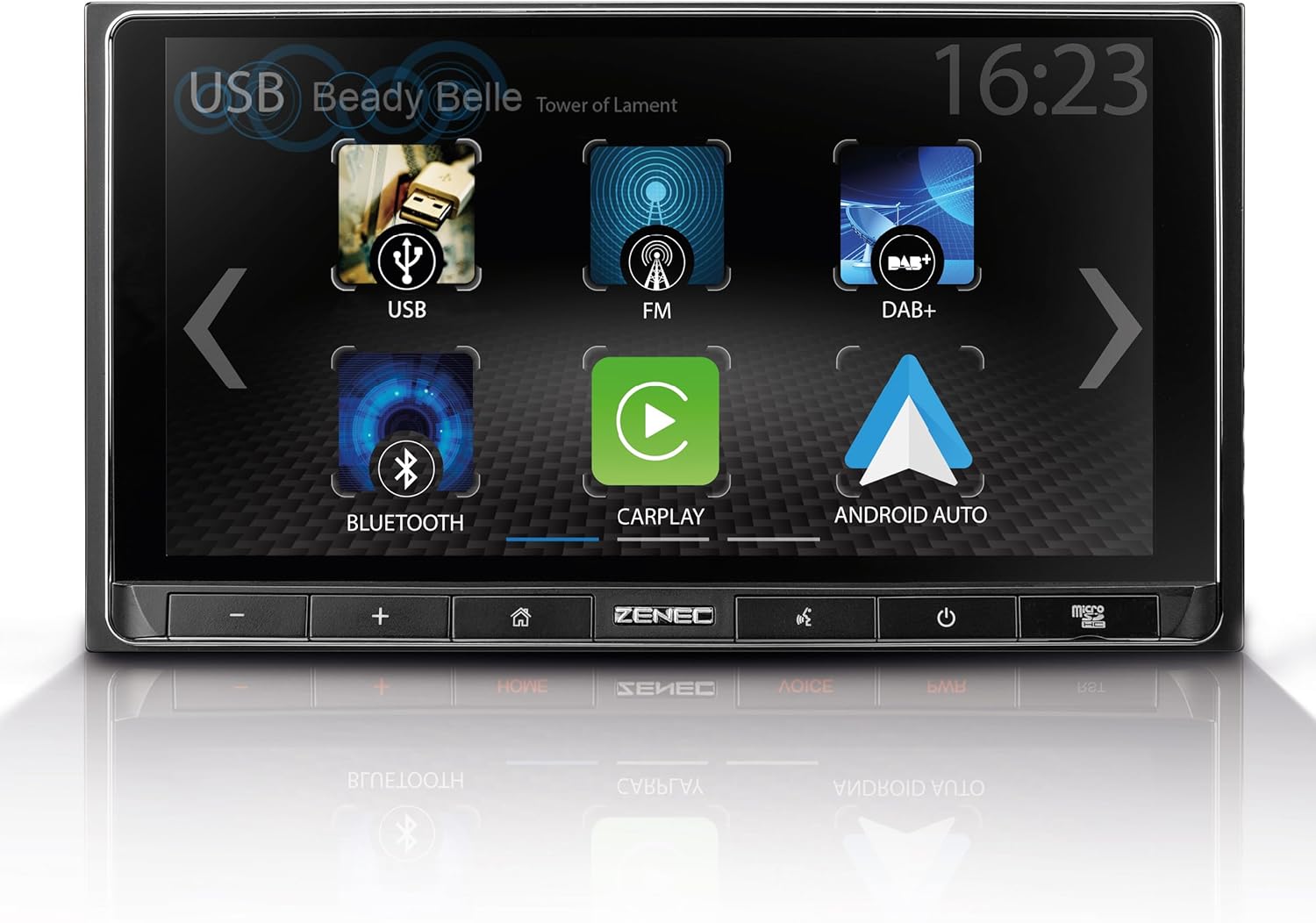 Multimedia-Autoradio mit Touchdisplay und verschiedenen Anschlussmöglichkeiten Autoradio mit USB, FM, DAB+, Bluetooth, CarPlay und Android Auto Funktionen auf Touchdisplay