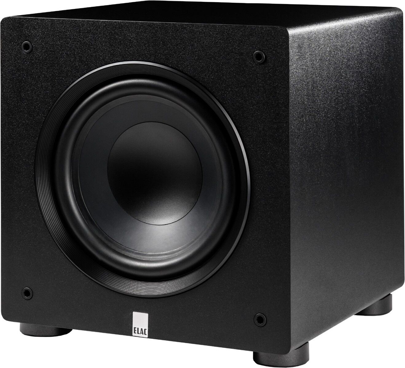 ELAC Subwoofer in schwarzer Ausführung Schwarzer ELAC Subwoofer für tiefen Bass