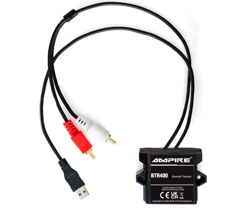 Ampire-BTR400 Ampire BTR400 Bluetooth Receiver 3,5mm Klinke USB 12Volt