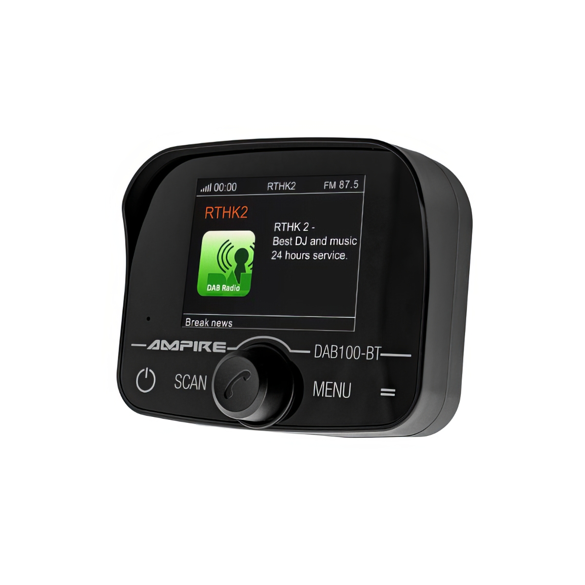 AMPIRE DAB+ Receiver mit BT-Freisprecheinrichtung inklusive DAB+ Antenne