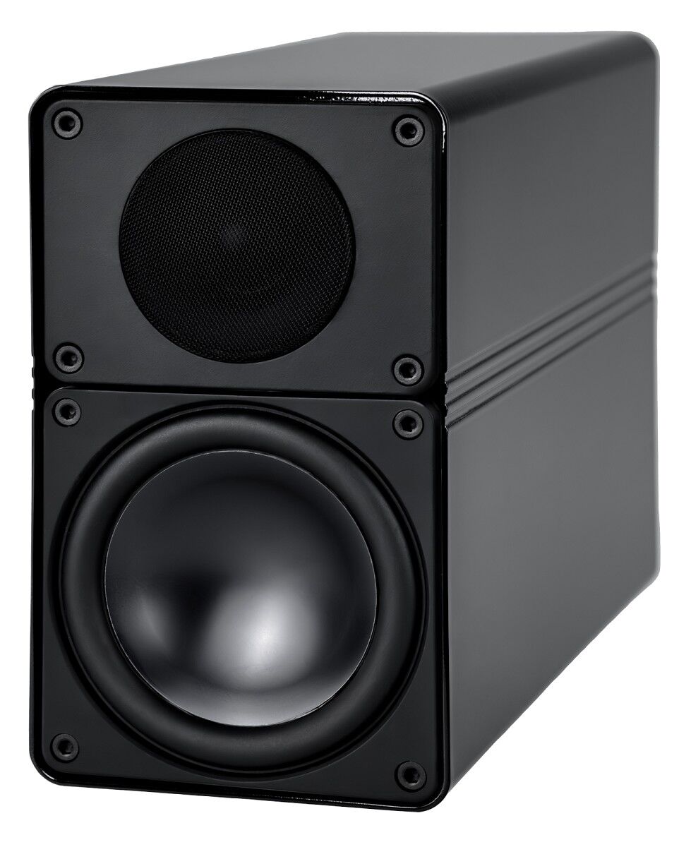 Moderner schwarzer Lautsprecher für hochwertigen Sound Schwarzer Lautsprecher mit elegantem Design und kraftvollem Klang